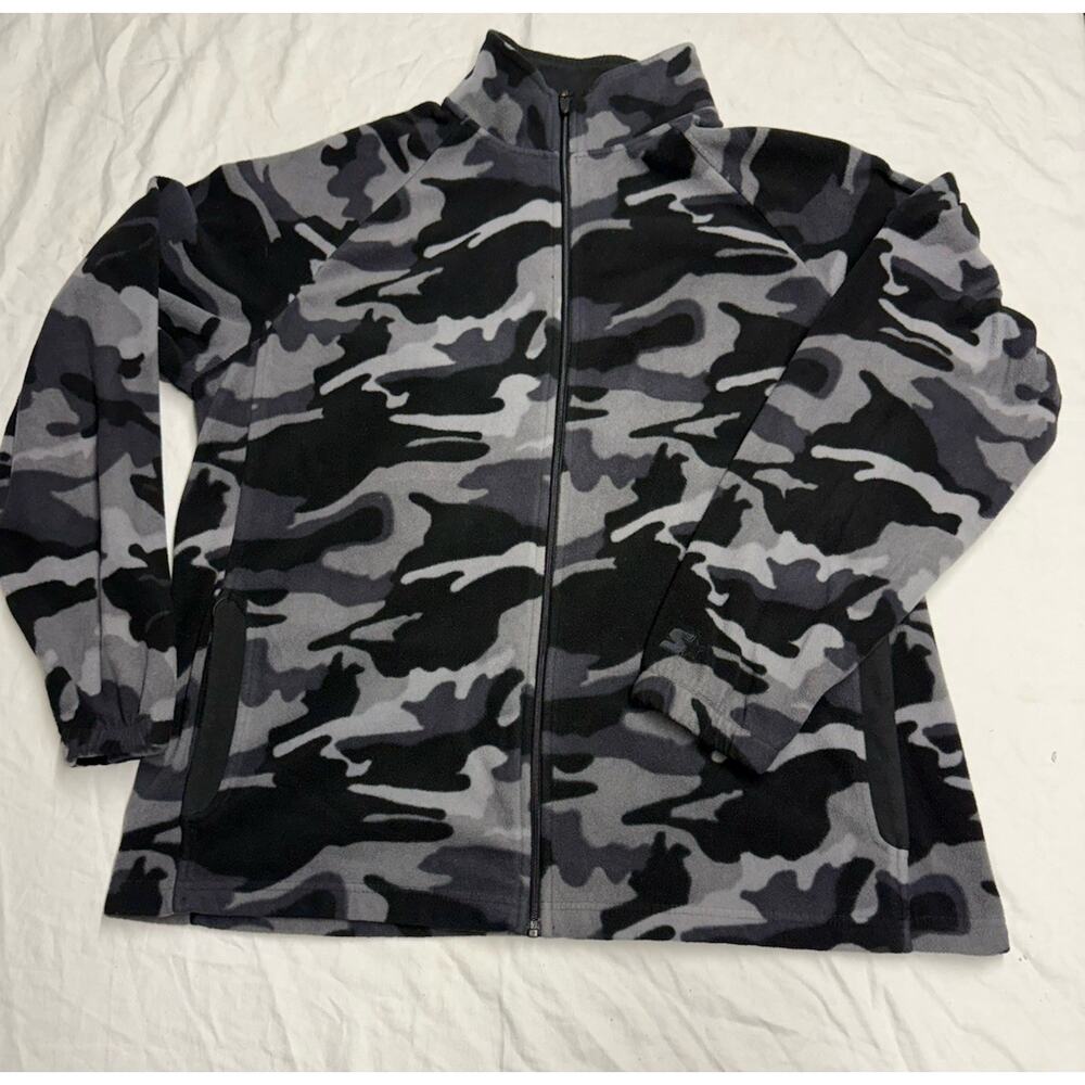Vintage Starter Camo fleece Jacket full zipper Sweater Mens  XL 46-48